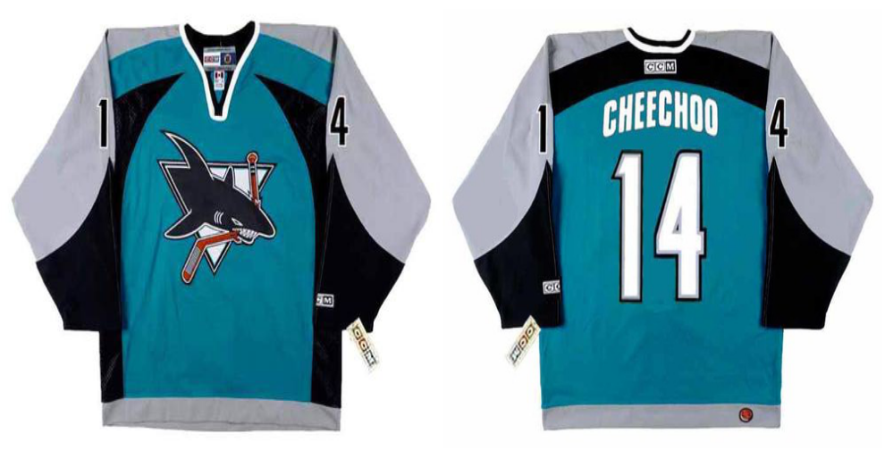 2019 Men San Jose Sharks 14 Cheechoo blue CCM NHL jersey